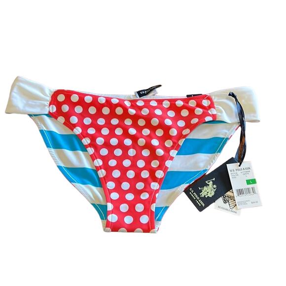 US Polo Assn. Junior size L Reversible Bikini Bottom NWT Woman Junior Size Large - Picture 1 of 5